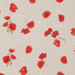Canvas Mohn Groß Leinenlook