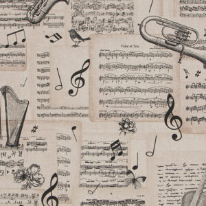Canvas Musikinstrumente Noten Leinenlook