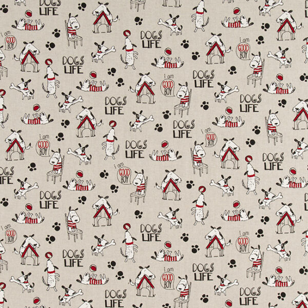 Canvas Hunde Dogs Life Leinenlook